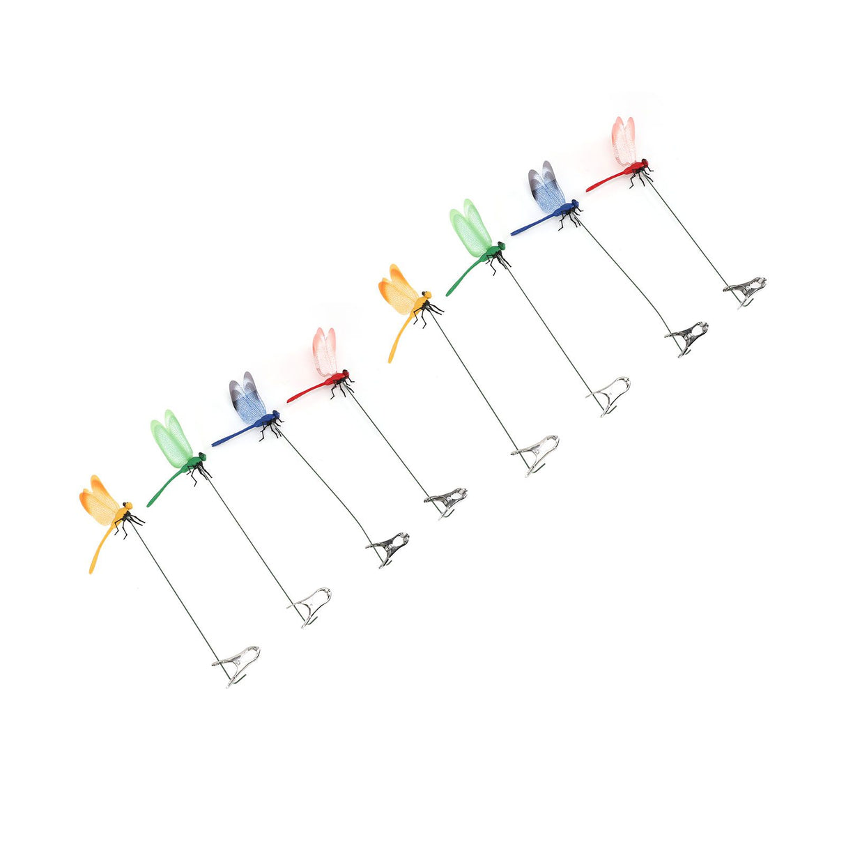 8PCS Fake Dragonfly Clip Waterproof Outdoor 3D Dragonfly Garden Decorative Clips Home Patio Ornaments Crafts
