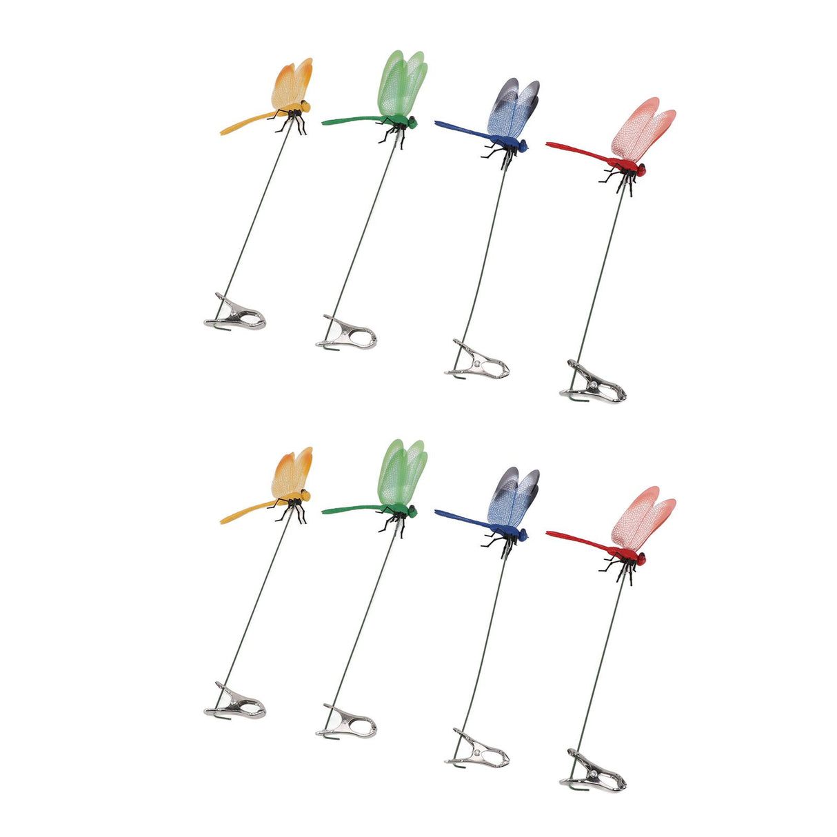 8PCS Fake Dragonfly Clip Waterproof Outdoor 3D Dragonfly Garden Decorative Clips Home Patio Ornaments Crafts