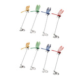 8PCS Fake Dragonfly Clip Waterproof Outdoor 3D Dragonfly Garden Decorative Clips Home Patio Ornaments Crafts - 45-Degree Angle