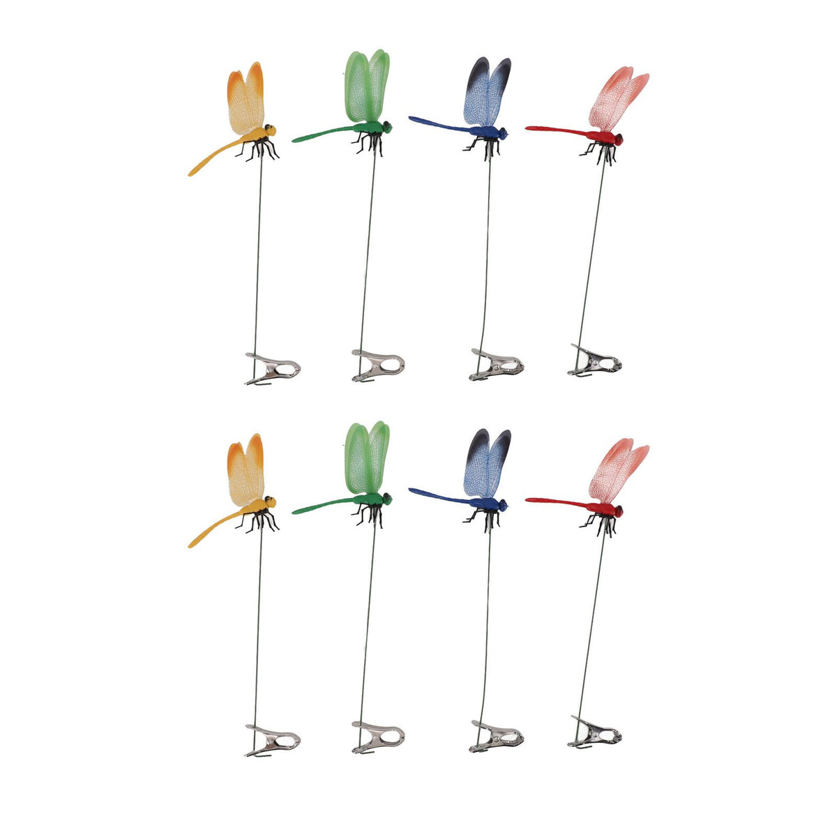 8PCS Fake Dragonfly Clip Waterproof Outdoor 3D Dragonfly Garden Decorative Clips Home Patio Ornaments Crafts