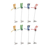 8PCS Fake Dragonfly Clip Waterproof Outdoor 3D Dragonfly Garden Decorative Clips Home Patio Ornaments Crafts