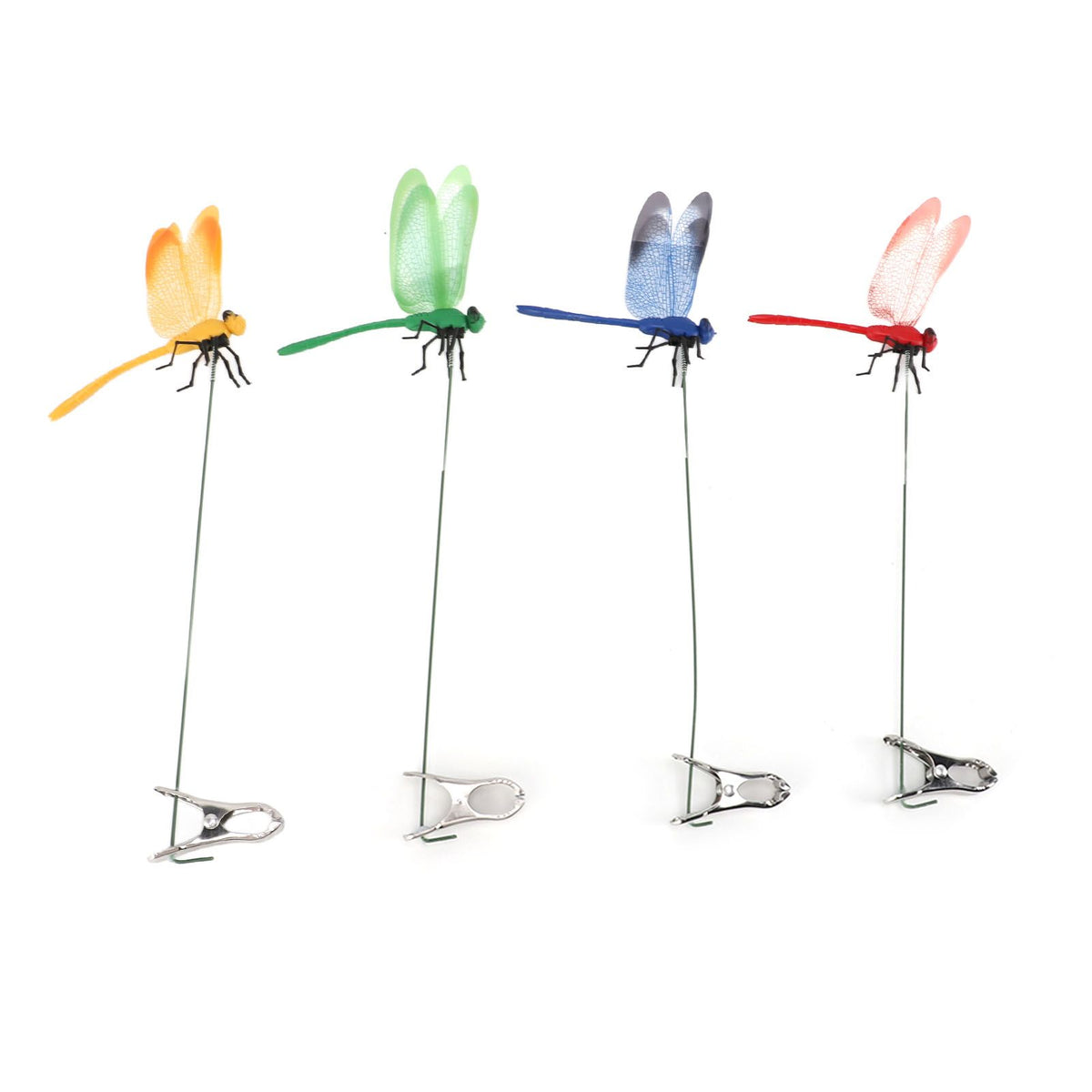 8PCS Fake Dragonfly Clip Waterproof Outdoor 3D Dragonfly Garden Decorative Clips Home Patio Ornaments Crafts