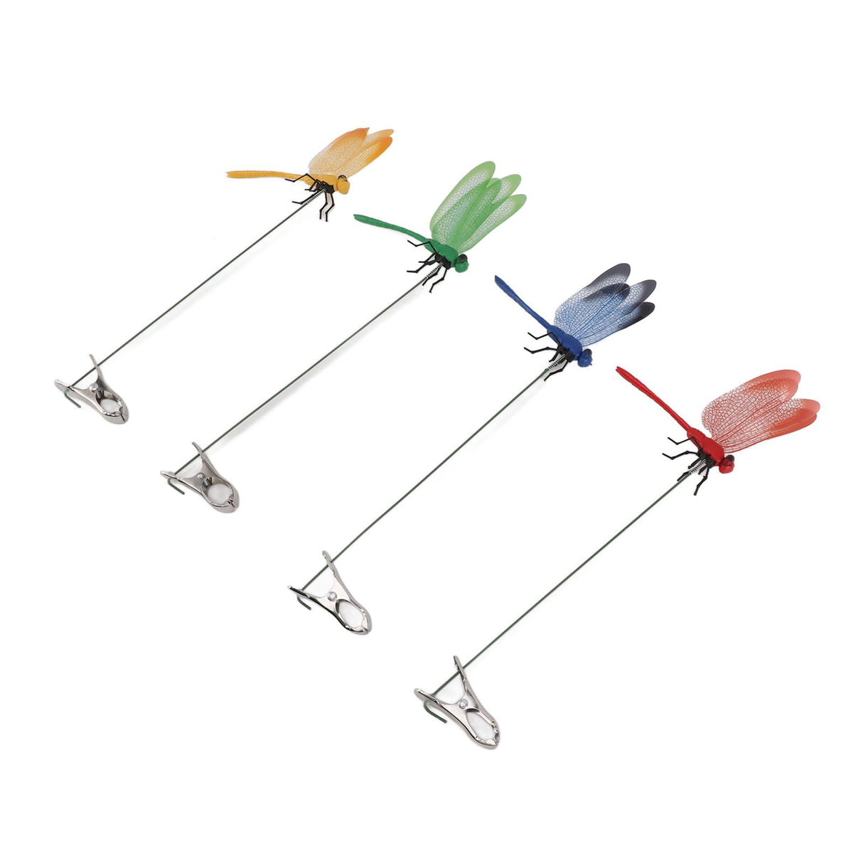 8PCS Fake Dragonfly Clip Waterproof Outdoor 3D Dragonfly Garden Decorative Clips Home Patio Ornaments Crafts
