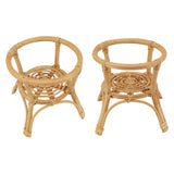 Plant Stand Flower Pot Rack Rattan Minimalist Stable 9.4in Diameter Planter Holder for Indoor Outdoor Garden Patio - Low Angle