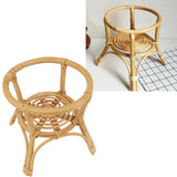 Plant Stand Flower Pot Rack Rattan Minimalist Stable 9.4in Diameter Planter Holder for Indoor Outdoor Garden Patio - Extra Image