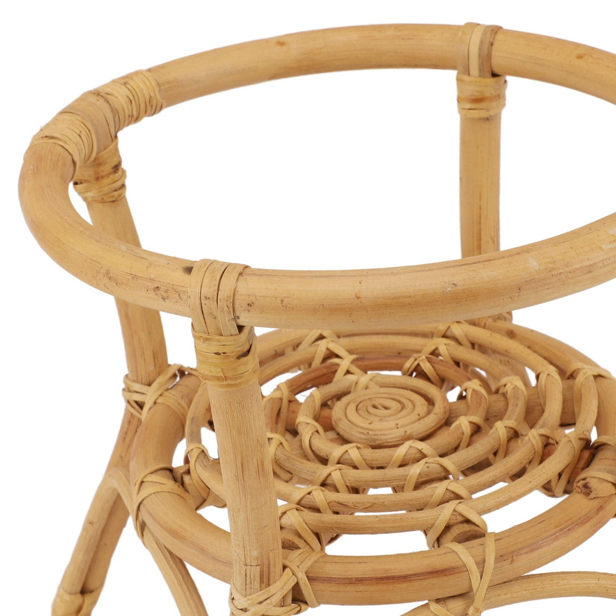 Plant Stand Flower Pot Rack Rattan Minimalist Stable 9.4in Diameter Planter Holder for Indoor Outdoor Garden Patio