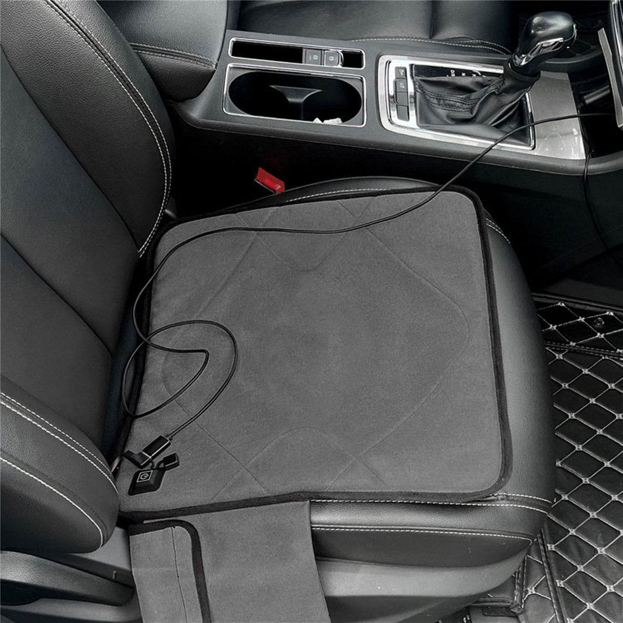 USB Heated Seat Cushion Adjustable Lightweight Heated Stadium Cushion for Camping Fishing Home Office Deep Gray