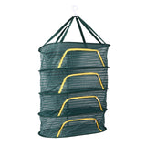 4 Layer Herb Drying Rack with U Shaped Zipper Dark Green Foldable High Elastic Fine Mesh Plant Drying Rack Net for Herbs Plants Seeds