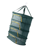 4 Layer Herb Drying Rack with U Shaped Zipper Dark Green Foldable High Elastic Fine Mesh Plant Drying Rack Net for Herbs Plants Seeds - Side View
