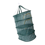 4 Layer Herb Drying Rack with U Shaped Zipper Dark Green Foldable High Elastic Fine Mesh Plant Drying Rack Net for Herbs Plants Seeds - Top-Down View