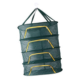 4 Layer Herb Drying Rack with U Shaped Zipper Dark Green Foldable High Elastic Fine Mesh Plant Drying Rack Net for Herbs Plants Seeds - Rear View