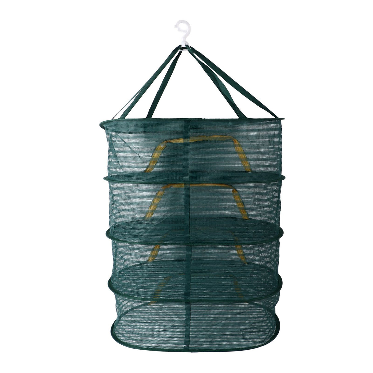 4 Layer Herb Drying Rack with U Shaped Zipper Dark Green Foldable High Elastic Fine Mesh Plant Drying Rack Net for Herbs Plants Seeds