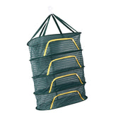 4 Layer Herb Drying Rack with U Shaped Zipper Dark Green Foldable High Elastic Fine Mesh Plant Drying Rack Net for Herbs Plants Seeds