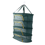 4 Layer Herb Drying Rack with U Shaped Zipper Dark Green Foldable High Elastic Fine Mesh Plant Drying Rack Net for Herbs Plants Seeds