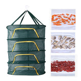 4 Layer Herb Drying Rack with U Shaped Zipper Dark Green Foldable High Elastic Fine Mesh Plant Drying Rack Net for Herbs Plants Seeds - Extra Image