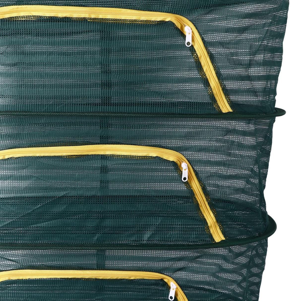 4 Layer Herb Drying Rack with U Shaped Zipper Dark Green Foldable High Elastic Fine Mesh Plant Drying Rack Net for Herbs Plants Seeds