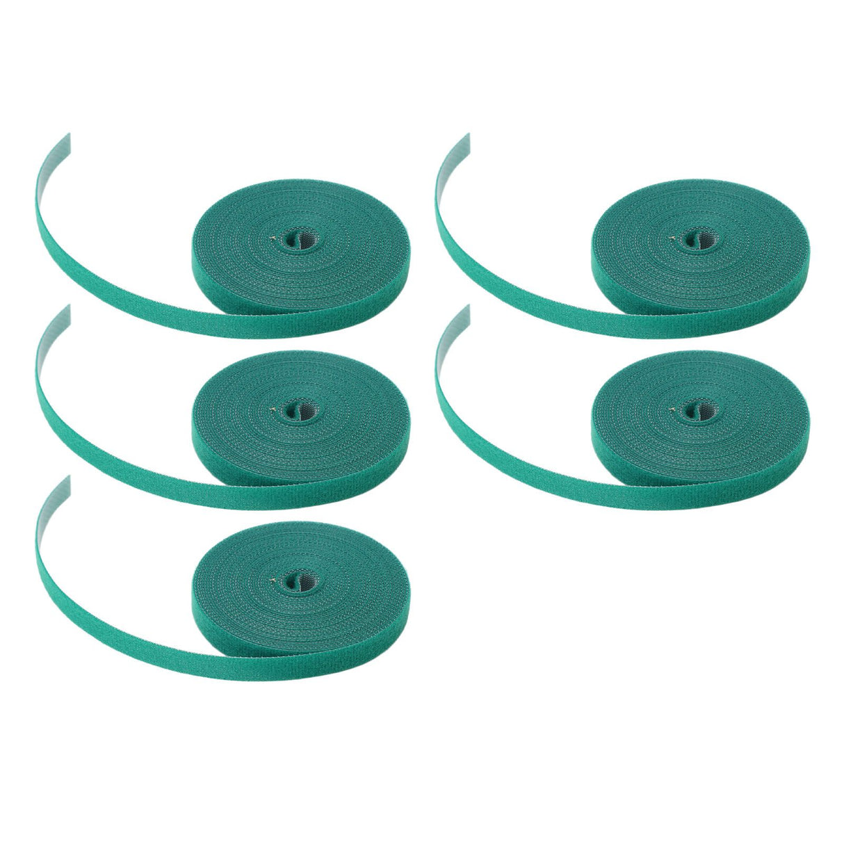 5 Rolls Plant Tie Reusable Cuttable Self Adhesive Hook and Loop Wrap Nylon Garden Strap Tree Tie for Plant Support Straightening Dark Green