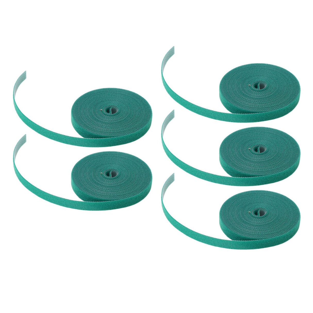 5 Rolls Plant Tie Reusable Cuttable Self Adhesive Hook and Loop Wrap Nylon Garden Strap Tree Tie for Plant Support Straightening Dark Green