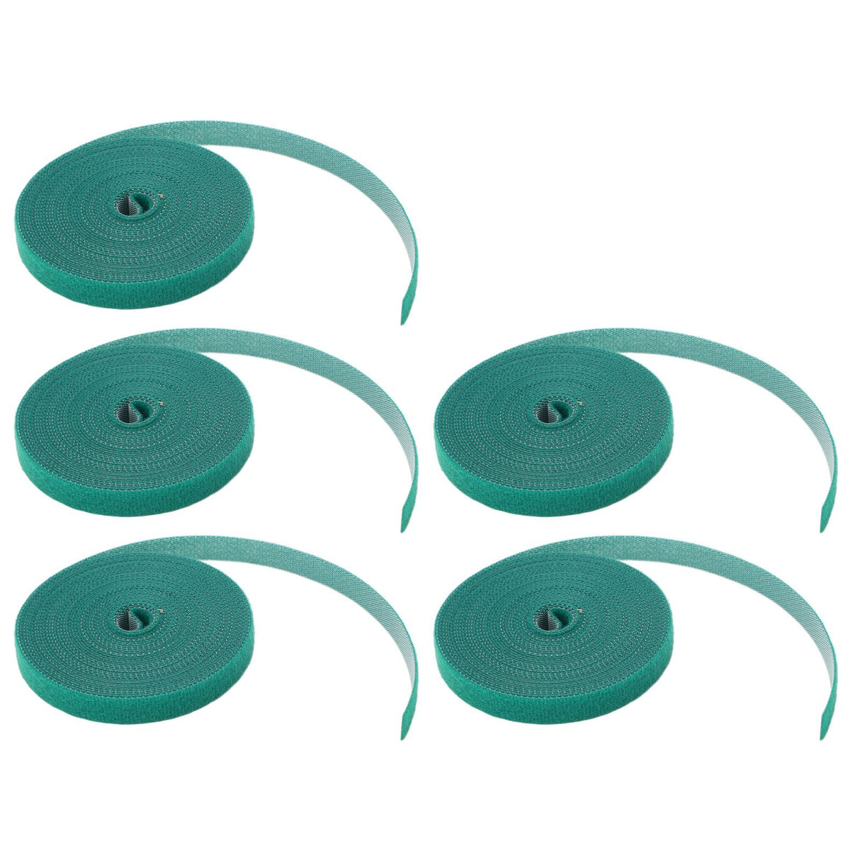 5 Rolls Plant Tie Reusable Cuttable Self Adhesive Hook and Loop Wrap Nylon Garden Strap Tree Tie for Plant Support Straightening Dark Green