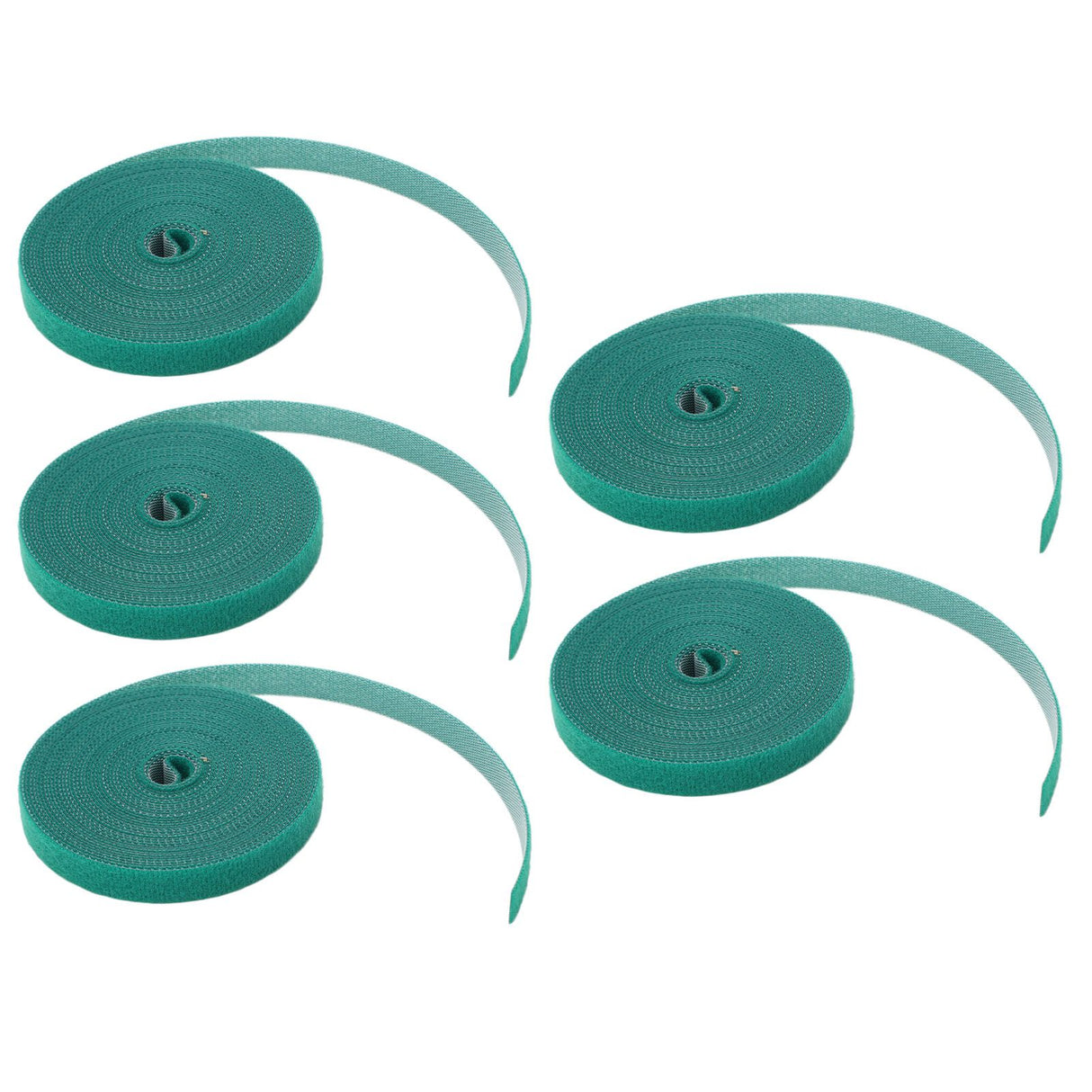 5 Rolls Plant Tie Reusable Cuttable Self Adhesive Hook and Loop Wrap Nylon Garden Strap Tree Tie for Plant Support Straightening Dark Green