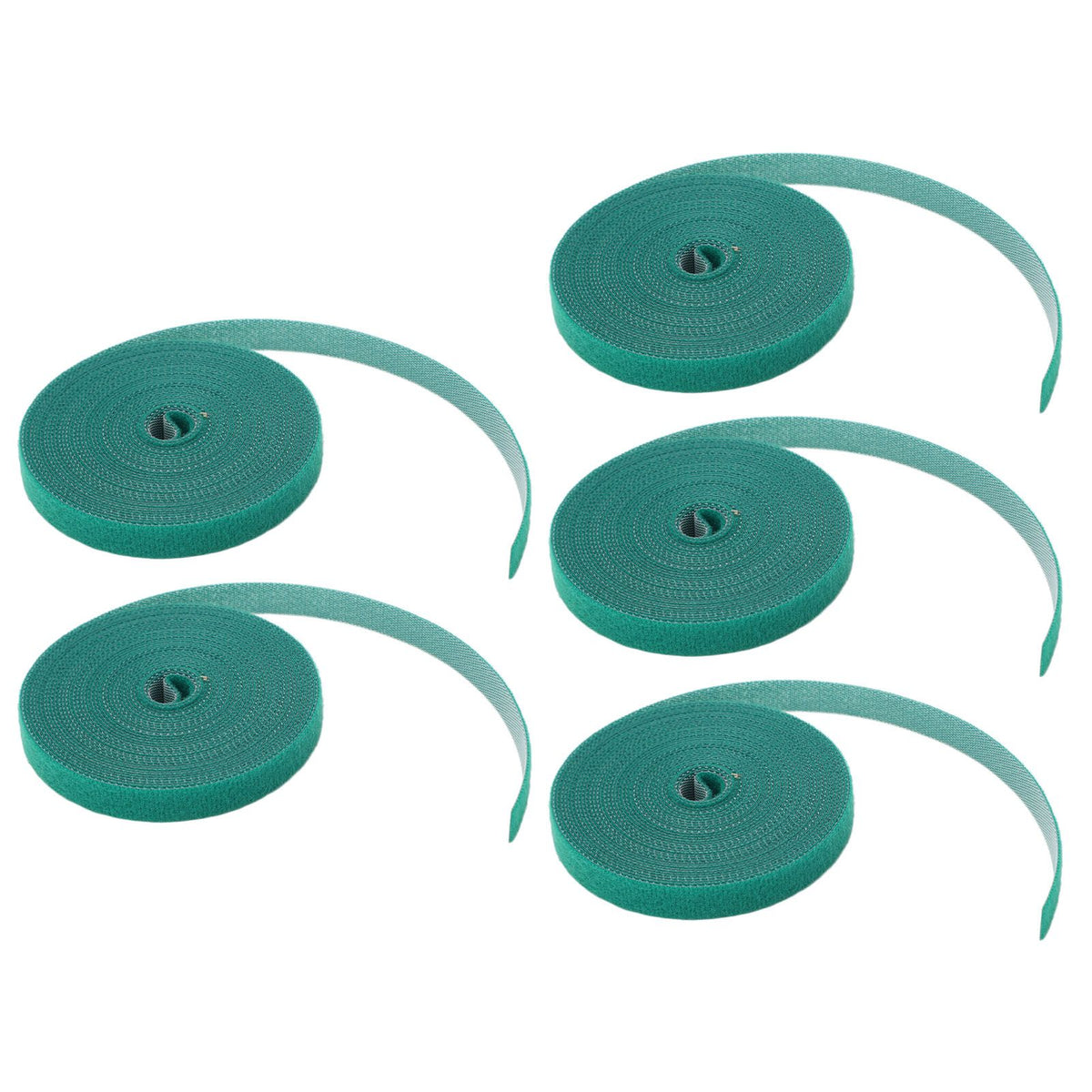 5 Rolls Plant Tie Reusable Cuttable Self Adhesive Hook and Loop Wrap Nylon Garden Strap Tree Tie for Plant Support Straightening Dark Green