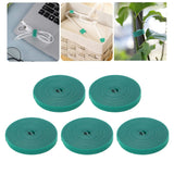 5 Rolls Plant Tie Reusable Cuttable Self Adhesive Hook and Loop Wrap Nylon Garden Strap Tree Tie for Plant Support Straightening Dark Green