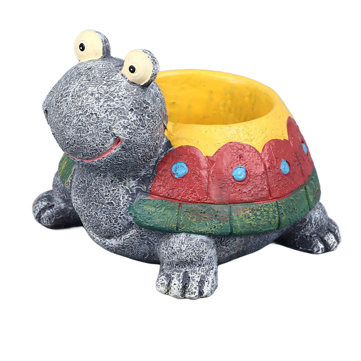 Succulent Planter Tortoise Shape Drainage Holes Stable Base Durable Resin Flower Pot for Cactus Plant Micro Landscape