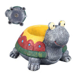 Succulent Planter Tortoise Shape Drainage Holes Stable Base Durable Resin Flower Pot for Cactus Plant Micro Landscape