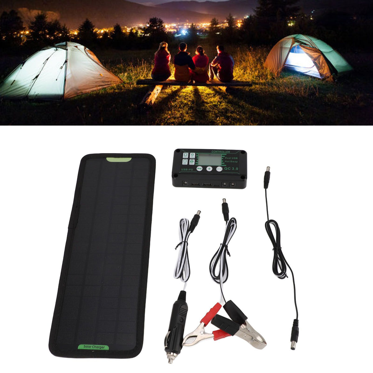 12V 10W MPPT Solar Charge Controller Power Loss Prevention Waterproof 12V Solar Panel Battery Charger Controller Black