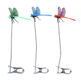 Dragonfly Clip Fake Dragonfly Pole Clips Natural Organic Concept 3D Dragonfly Garden Decor for Family Garden Potted Flowers Lawn House Statue 3Pcs