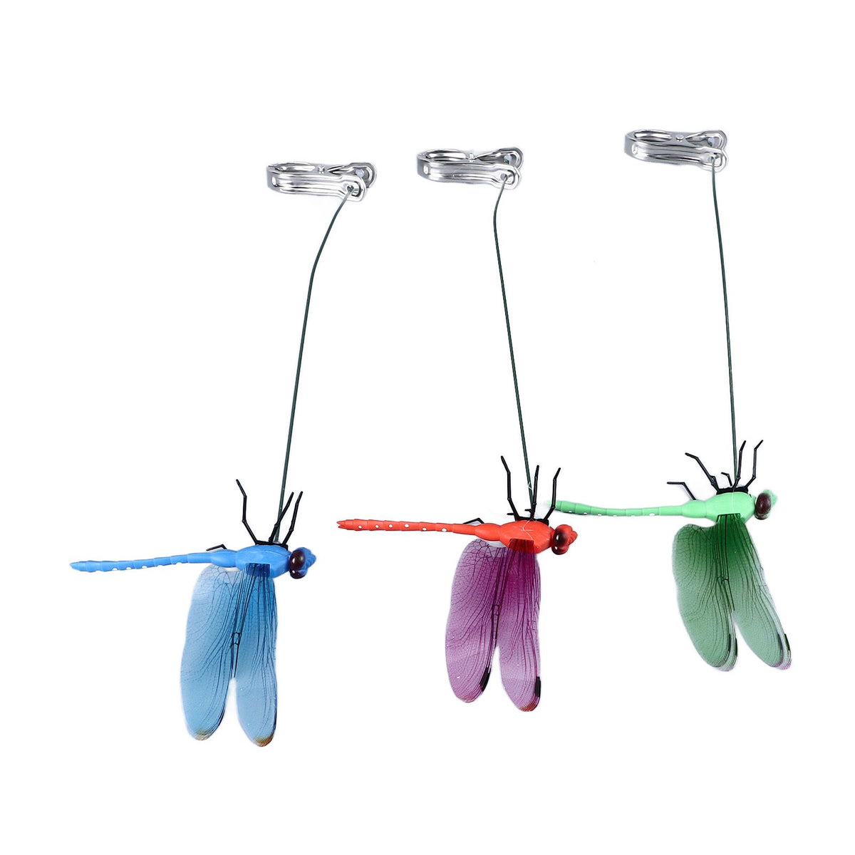 Dragonfly Clip Fake Dragonfly Pole Clips Natural Organic Concept 3D Dragonfly Garden Decor for Family Garden Potted Flowers Lawn House Statue 3Pcs
