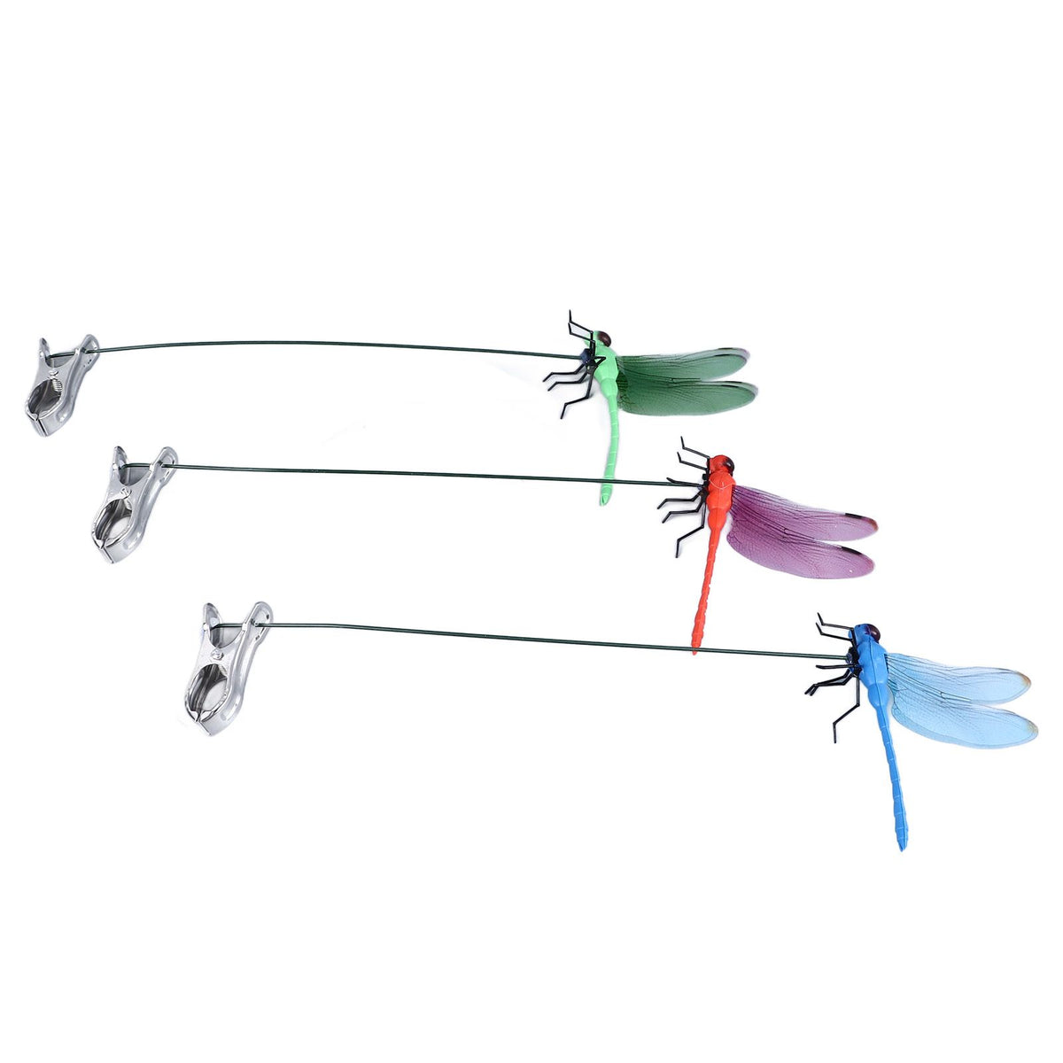 Dragonfly Clip Fake Dragonfly Pole Clips Natural Organic Concept 3D Dragonfly Garden Decor for Family Garden Potted Flowers Lawn House Statue 3Pcs