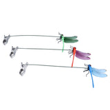 Dragonfly Clip Fake Dragonfly Pole Clips Natural Organic Concept 3D Dragonfly Garden Decor for Family Garden Potted Flowers Lawn House Statue 3Pcs