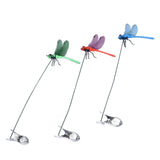 Dragonfly Clip Fake Dragonfly Pole Clips Natural Organic Concept 3D Dragonfly Garden Decor for Family Garden Potted Flowers Lawn House Statue 3Pcs