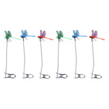 Dragonfly Clip Fake Dragonfly Pole Clips Natural Organic Concept 3D Dragonfly Garden Decor for Family Garden Potted Flowers Lawn House Statue 6Pcs