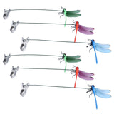 Dragonfly Clip Fake Dragonfly Pole Clips Natural Organic Concept 3D Dragonfly Garden Decor for Family Garden Potted Flowers Lawn House Statue 6Pcs