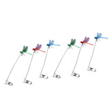 Dragonfly Clip Fake Dragonfly Pole Clips Natural Organic Concept 3D Dragonfly Garden Decor for Family Garden Potted Flowers Lawn House Statue 6Pcs - 45-Degree Angle