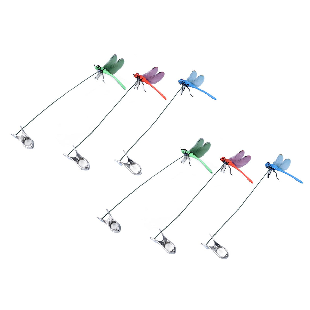 Dragonfly Clip Fake Dragonfly Pole Clips Natural Organic Concept 3D Dragonfly Garden Decor for Family Garden Potted Flowers Lawn House Statue 6Pcs