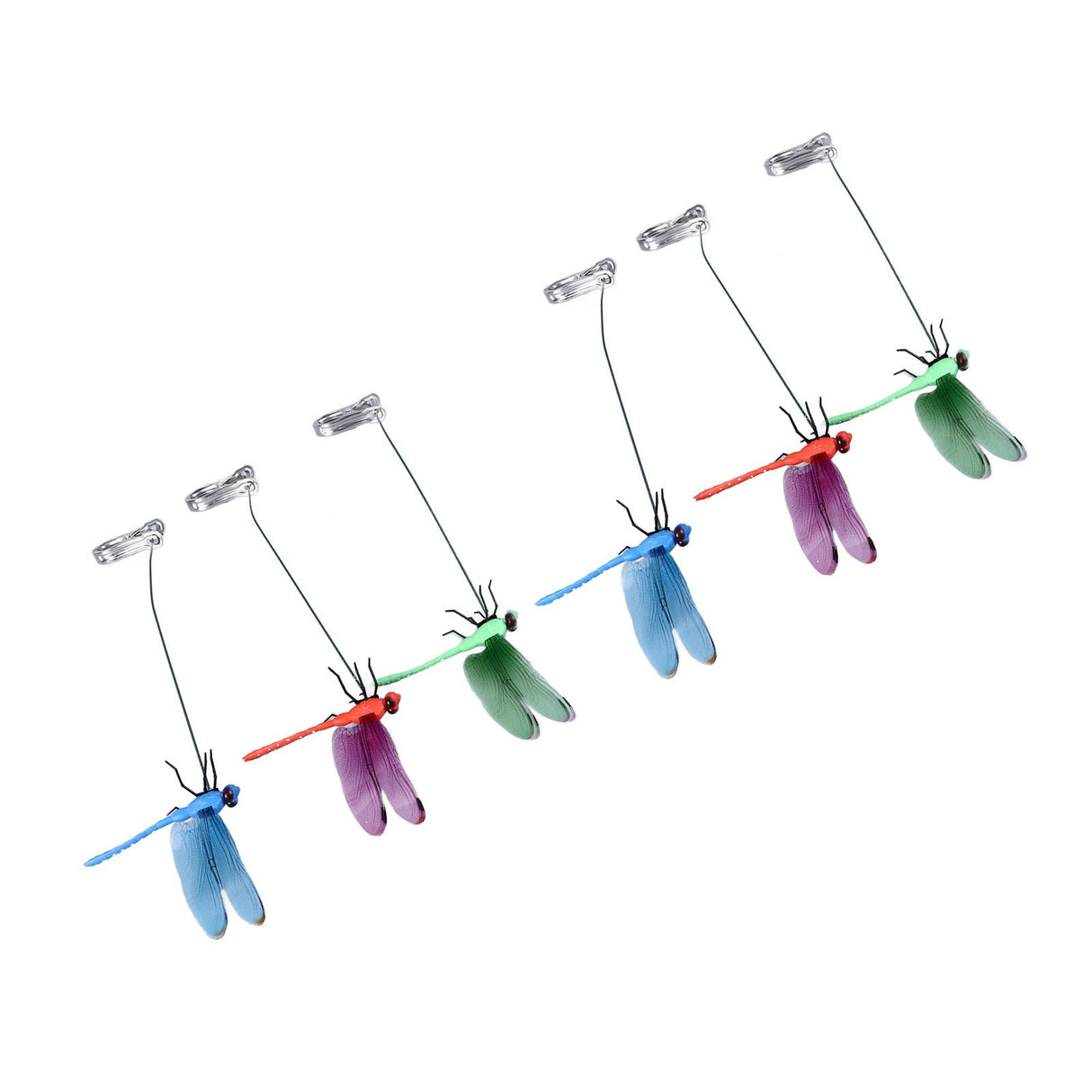 Dragonfly Clip Fake Dragonfly Pole Clips Natural Organic Concept 3D Dragonfly Garden Decor for Family Garden Potted Flowers Lawn House Statue 6Pcs