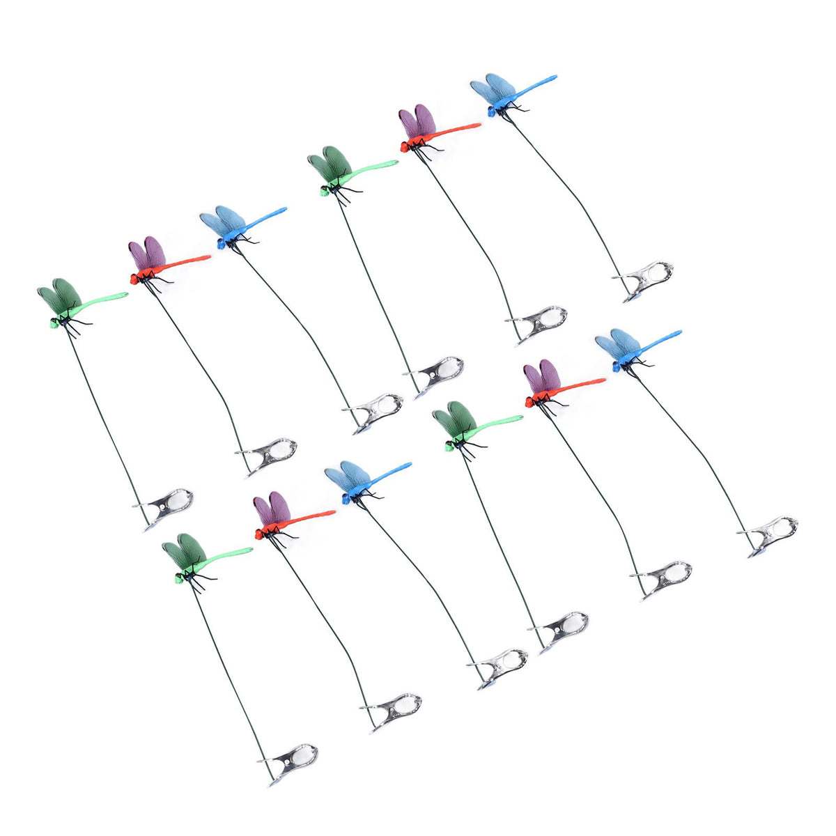 Dragonfly Clip Fake Dragonfly Pole Clips Natural Organic Concept 3D Dragonfly Garden Decor for Family Garden Potted Flowers Lawn House Statue 12Pcs