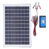 Solar Panel Kit 50W 18V with MPPT Waterproof Charge Controller 3meter Battery Clamp for Outdoor RV Boat Trailer Camper