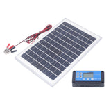 Solar Panel Kit 50W 18V with MPPT Waterproof Charge Controller 3meter Battery Clamp for Outdoor RV Boat Trailer Camper - 45-Degree Angle