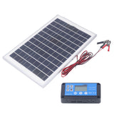 Solar Panel Kit 50W 18V with MPPT Waterproof Charge Controller 3meter Battery Clamp for Outdoor RV Boat Trailer Camper
