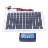Solar Panel Kit 50W 18V with MPPT Waterproof Charge Controller 3meter Battery Clamp for Outdoor RV Boat Trailer Camper - Low Angle