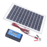 Solar Panel Kit 50W 18V with MPPT Waterproof Charge Controller 3meter Battery Clamp for Outdoor RV Boat Trailer Camper