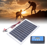 Solar Panel Kit 50W 18V with MPPT Waterproof Charge Controller 3meter Battery Clamp for Outdoor RV Boat Trailer Camper