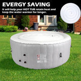4.5 Ft Inflatable Hot Tub Cover Foldable Energy Saving Lid for Round Outdoor Inflatable Hot Tubs - Close-Up Angle