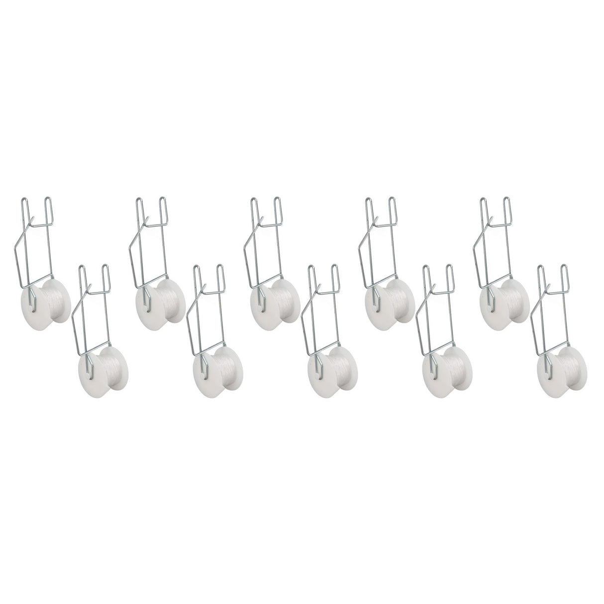 10pcs Tomato Roller Hooks Galvanized Steel Wire PP Heat Resistant Space Saving 15m Twine Vine Crop Trellis Roller Hooks for Cucumber Loofah Grapes