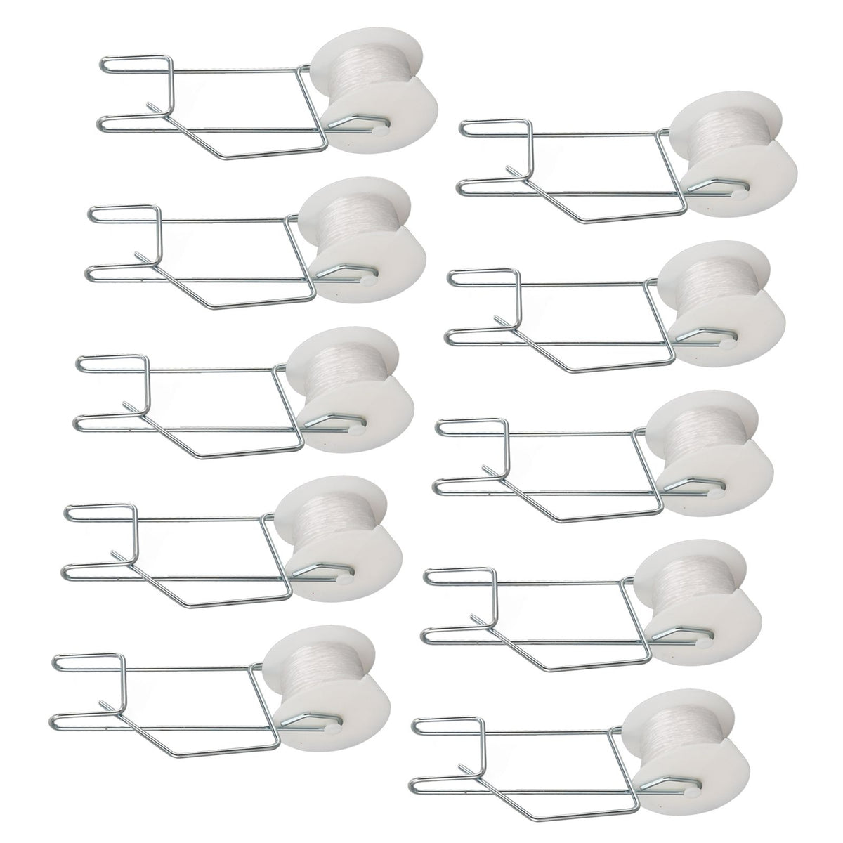 10pcs Tomato Roller Hooks Galvanized Steel Wire PP Heat Resistant Space Saving 15m Twine Vine Crop Trellis Roller Hooks for Cucumber Loofah Grapes