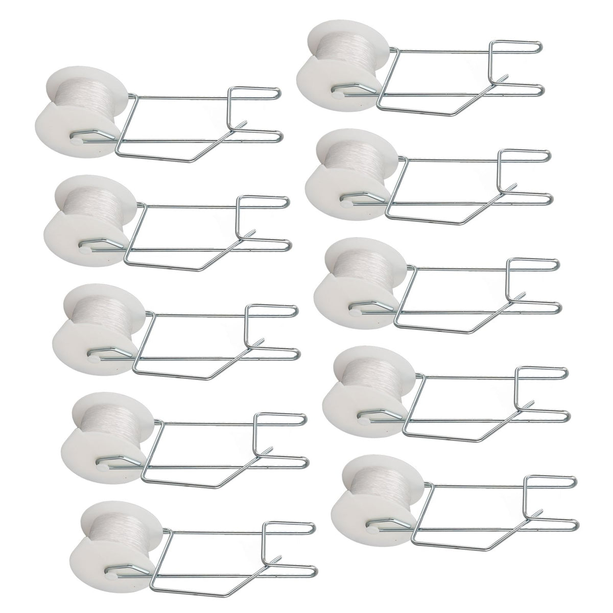 10pcs Tomato Roller Hooks Galvanized Steel Wire PP Heat Resistant Space Saving 15m Twine Vine Crop Trellis Roller Hooks for Cucumber Loofah Grapes